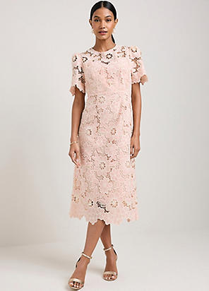 Phase Eight Bethany Placement Print Midi Dress | Kaleidoscope