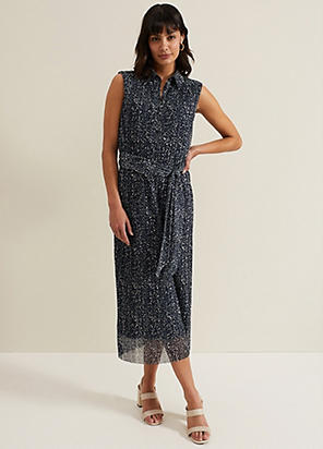 Phase Eight Felicity Leaf Midi Dress | Kaleidoscope