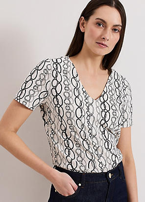 フェイズ エイト Phase Eight Nia Linear Print Top （Neutral） Nia Linear Print Top | Phase Eight ROW |
