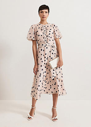 Phase Eight Lela Floral Textured Midi Dress | Kaleidoscope
