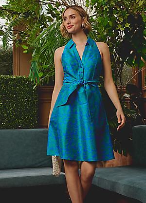 【海外限定】AdriannaPapell ガウン☆Blue Crinkle Chiffon Flor Blue Dresses & Gowns for Women - Adrianna Papell