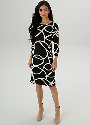 princess polly baby blue dress Zapaka Women Black and White Midi Mother Of The Bride Dress with Sash  Pencil Long Sleeves Wedding Guest Dress – ZAPAKA main image 1