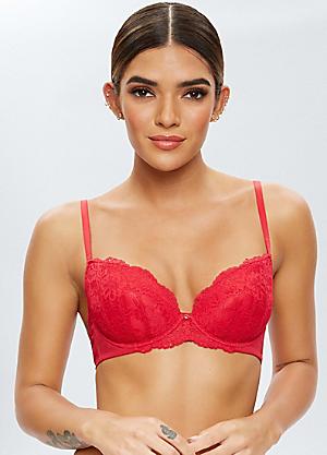 Ann Summers Fearless Longline Lace Non Padded Bra in Pink