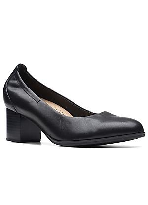 Clarks sugar sky black best sale leather shoes