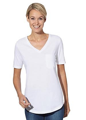 womens white v neck tshirt