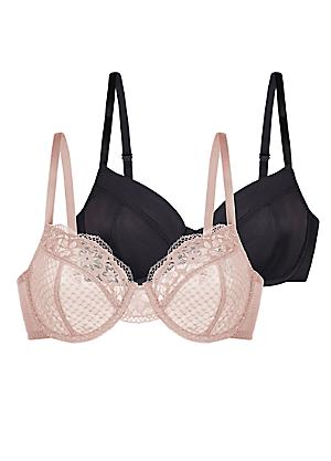 A Two Pack of Non-Padded DD+ Bras