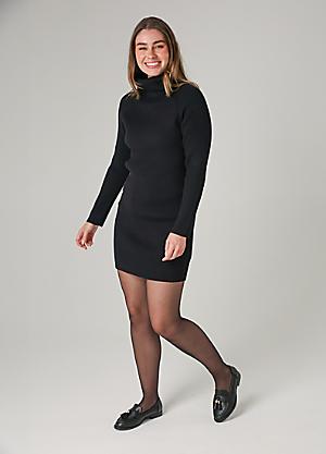 knee length dresses for ladies Rent French Connection Darcy Embroidered Long Sleeve Mini Dress Black main image 1