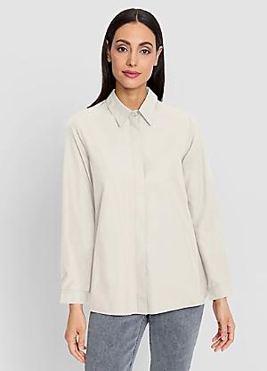 Heine Concealed Button Placket Longline Blouse