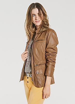 brown leather jacket size 16