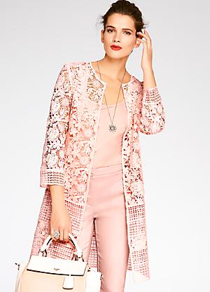 Ladies Kaleidoscope Black Grey Pink Check Jacket Size 12