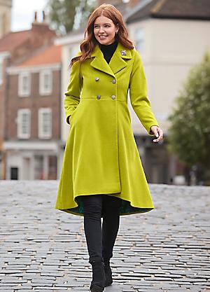 Ladies emerald green coat best sale