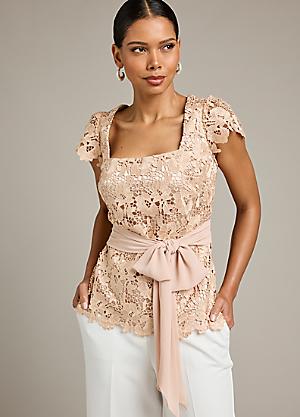 Lace Tops T Shirts Plain Floral Kaleidoscope