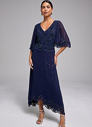 knee length dresses for ladies Kaleidoscope Scalloped Dress