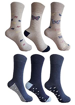 Caroline Gardner Small Heart 3 Pack Liner Socks in Navy