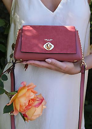 GUESS Women's Red Pink Flowers Satchel Handbag/Crossbody Liya
