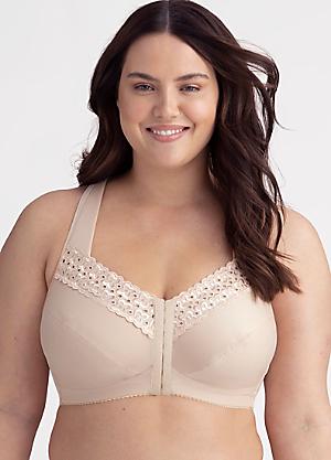 Pack of 2 Cotton Front Fastening Bras by bonprix