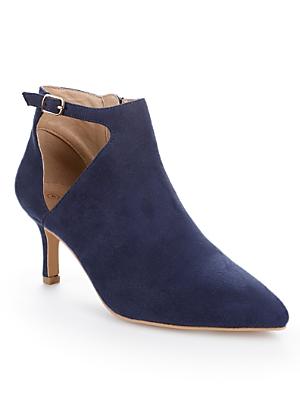 ladies flat navy ankle boots