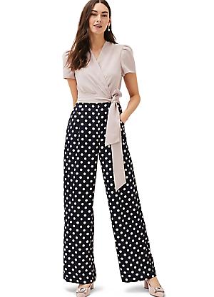 phase eight jersey spot culotte jumpsuit