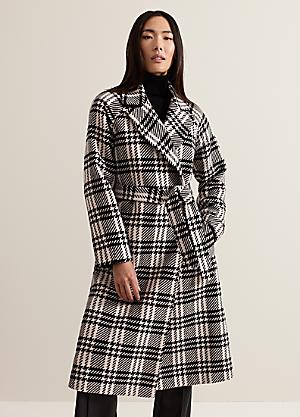 Black and white wool coat best sale