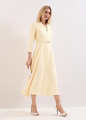 phase eight lucinda fit and flare dress Brown Fit and Flare Dress Short Sleeve Textured main image 1