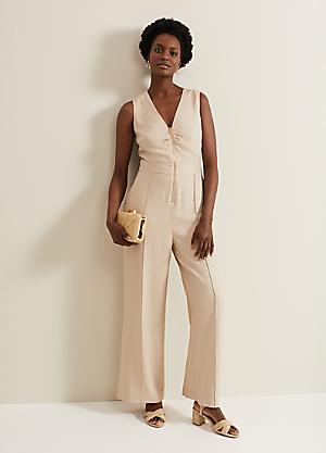 Cream silk jumpsuit online