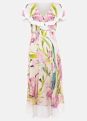 Phase Eight::ドレス:UK6[RESALE] Floral V-Neck Midaxi Waisted Dress | Phase Eight | M&S