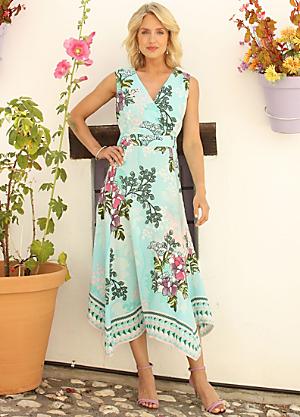 Pomodoro From Kaleidoscope Navy Floral Placement Dress Size 12 Summer Was £50