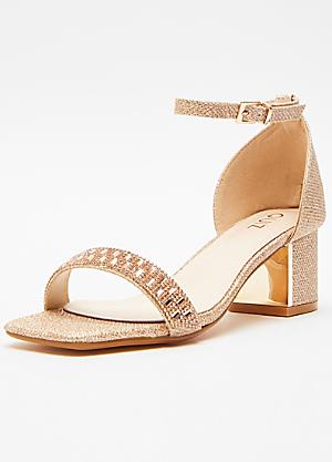 Quiz cross strap low heeled clearance courts