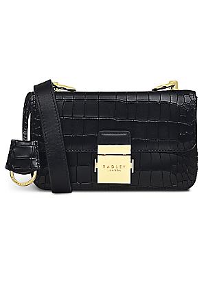 RADLEY London Mayfair Lane - Faux Croc - Large Flapover Shoulder: Handbags