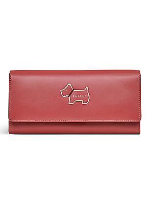 Radley London - Red Leather Shoulder Bag w/ Dog Logo Charm