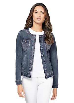 round neck denim jacket
