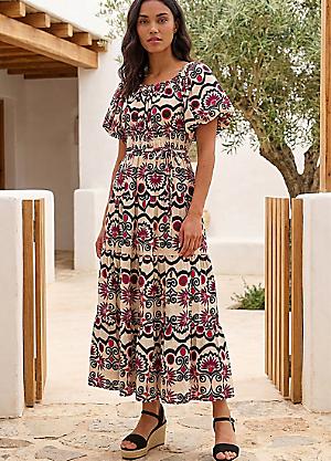 white plain midi dress Noosa Midi Dress