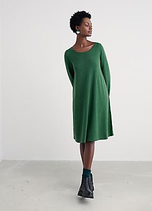 green emerald velvet dress Seasalt April Jersey Dress Sweet Leaves Maritime main image 1