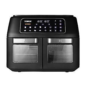 FUNKOL 26 qt. Black Stainless Steel Air Fryer Oven Set with 50