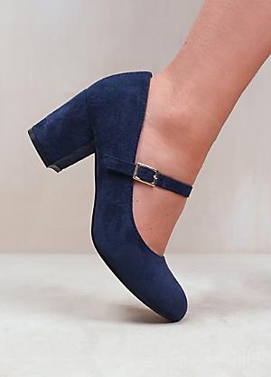 Cotton Traders Navy Soft Step Flower Shoes