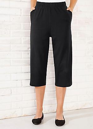 WITT INTERNATIONAL Size 14xp Black Trousers Stretch Waist Comfy