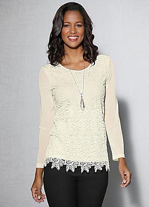 Lace hem top