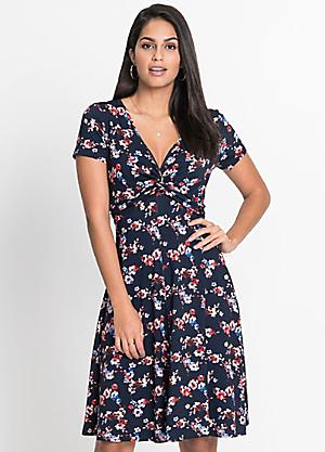 bonprix Beaded Blue Print Summer Dress