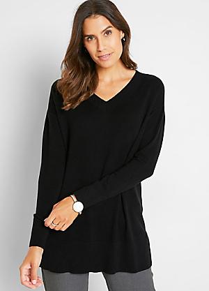 bonprix Fitted V-Neck Top