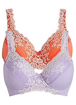 2 Pack Ella Lace Minimiser Wired Non Padded Bras