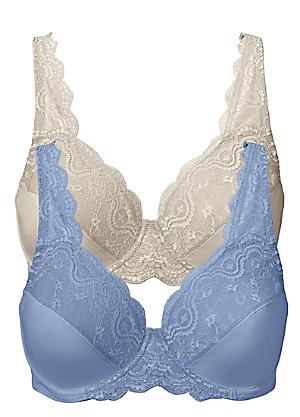 Buy A-GG Pastel Blue Recycled Lace Full Cup Non Padded Bra - 40C, Bras
