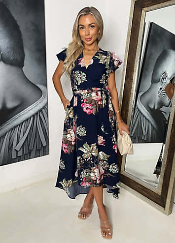 blue and white embroidered maxi dress Marbella Size:XXL / 17