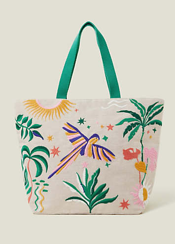 Sunny Parrot Beaded Tote