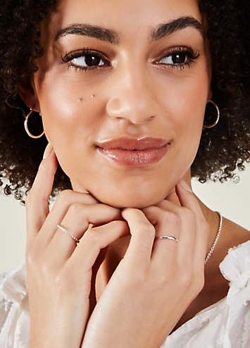 Accessorize Pack Of 2 Sterling Silver Bobble Rings Kaleidoscope