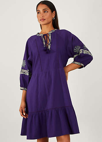 Shellora Embroidered Short Dress