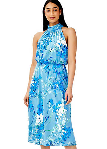 Adrianna Papell Floral Print Midi Dress | Kaleidoscope