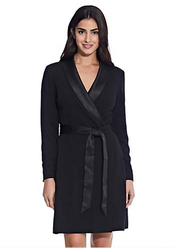 Adrianna Papell Knit Crepe Tuxedo A-Line Dress | Kaleidoscope