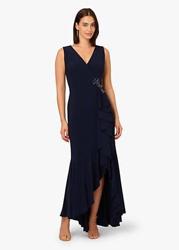 Adrianna Papell Ruffle Flounce Evening Dress | Kaleidoscope