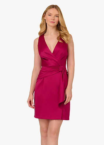 adrianna papell satin crepe dress ADRIANNA PAPELL NWT SIZE 14 Dark navy SATIN CREPE LONG GOWN