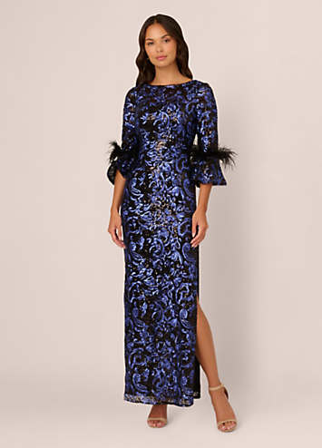 Adrianna Papell Women's Sequin Gown Black Size 20
